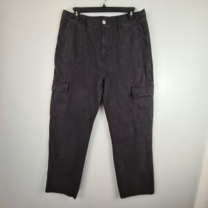 Velvet Heart Jeans Womens 32 Cargo Pants Straight Leg‎ Patch Pockets Faded Black